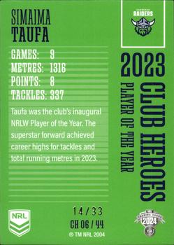 2024 NRL Traders Titanium - Club Heroes Priority #CH06 Simaima Taufa Back